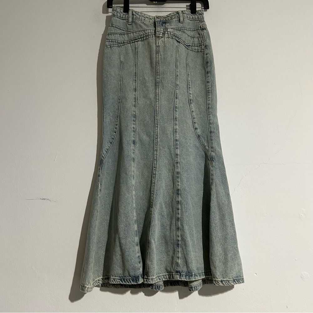 Urban Outfitters BDG Kendall Flared Denim Maxi Skirt XS Festival Western